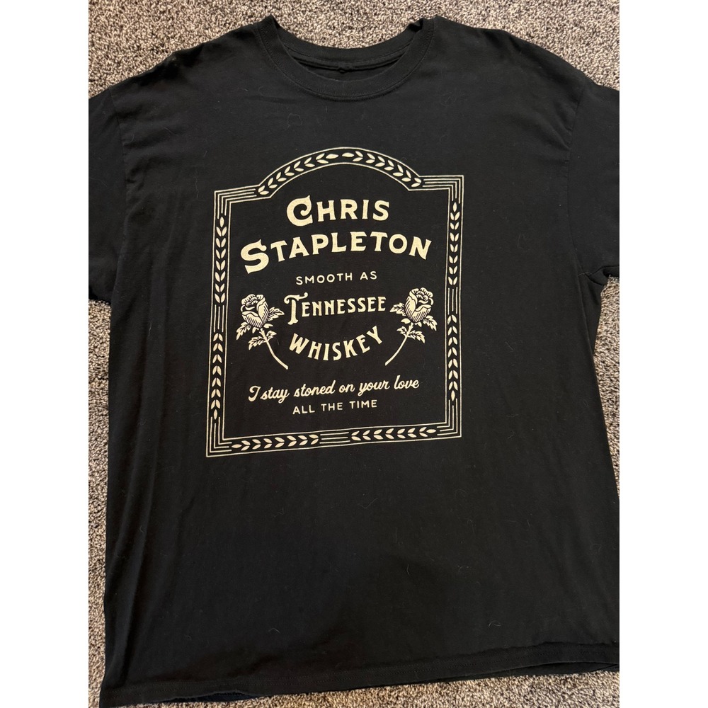 Chris Stapleton Tennessee Whiskey Graphic T-Shirt Black Country Music Tee